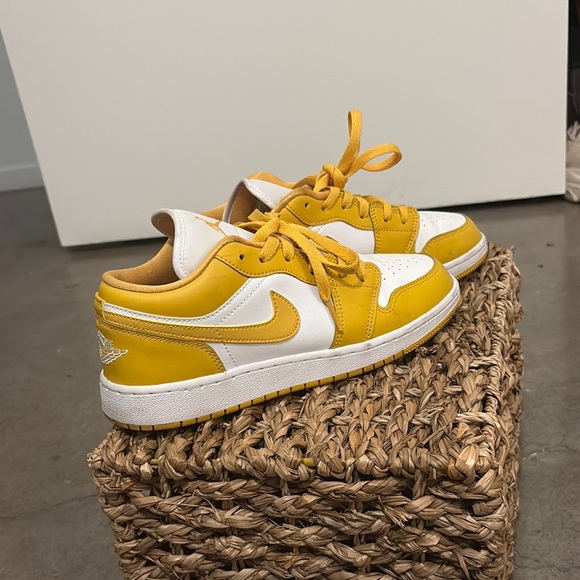 Nike Shoes - Nike Bright Yellow and White Low-Top Sneakers